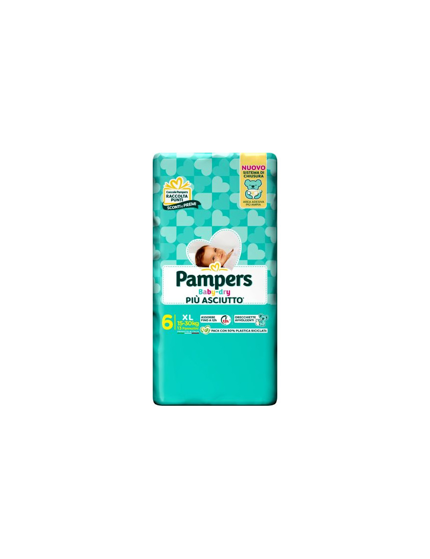 PAMPERS BABY DRY DOWNCOUNT XL PZ.13 (15-30 KG) PANNOLINI