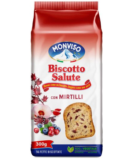 Monviso Fette Biscottate Con Mirtilli gr.300 -Biscotto Salute-