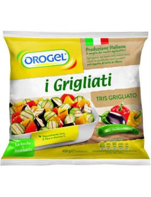 Orogel Tris Grigliato Surgelato Peperoni/Zucchine/Melanzane gr.450