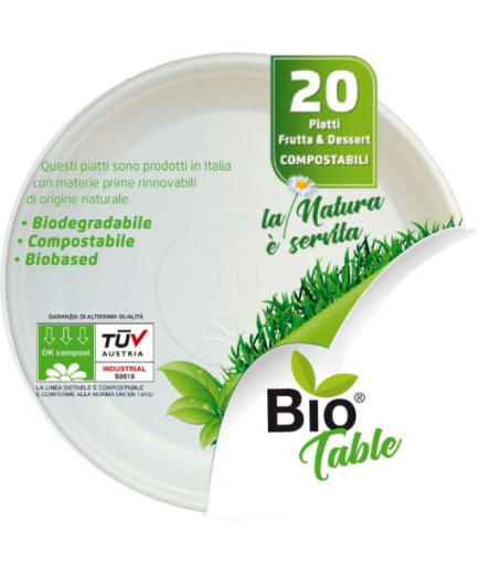 Bio Table Piatti Frutta Dessert biocompostabili X20 pz.