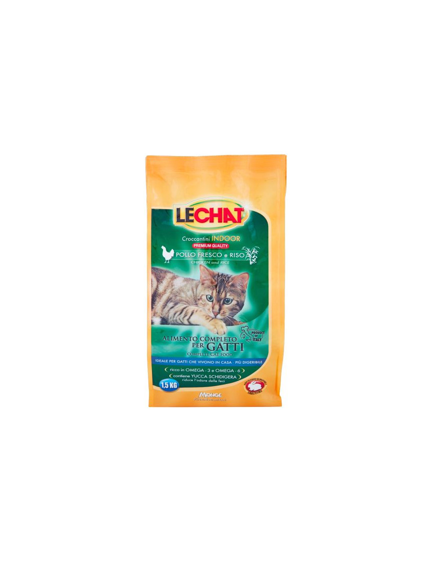 Lechat Croccantino Premium kg.1,5 Pollo e Riso Per Gatto Busta