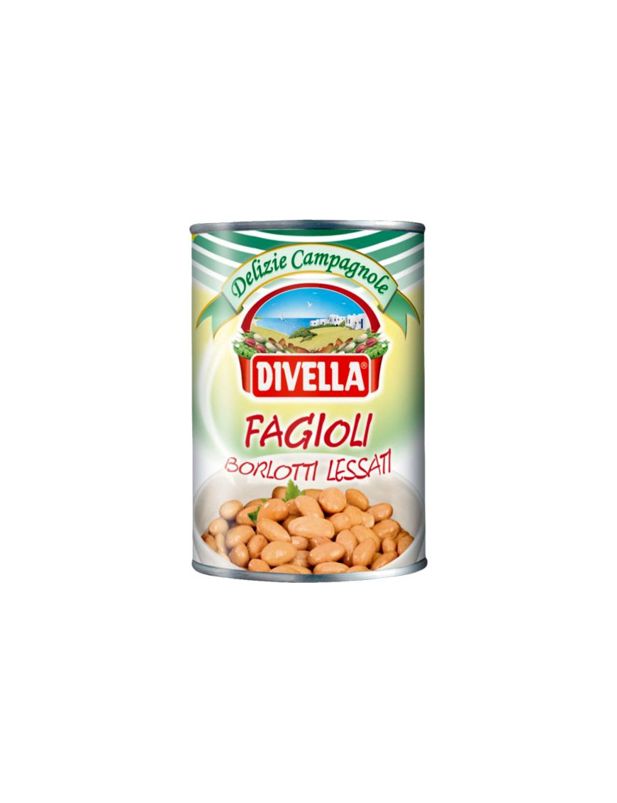 Divella Fagioli Borlotti Lessati gr.400 Latta