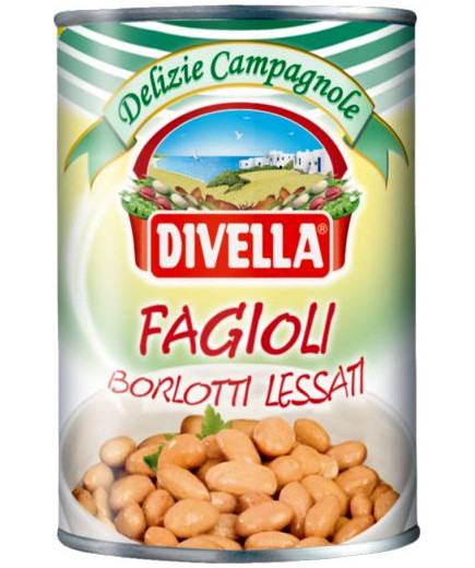 Divella Fagioli Borlotti Lessati gr.400 Latta