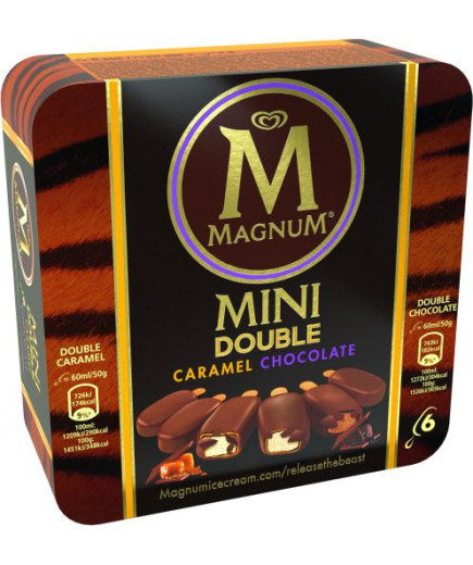 ALGIDA MAGNUM MINI DOUBLE CARAMEL & CHOCOLATE X 6 G.300