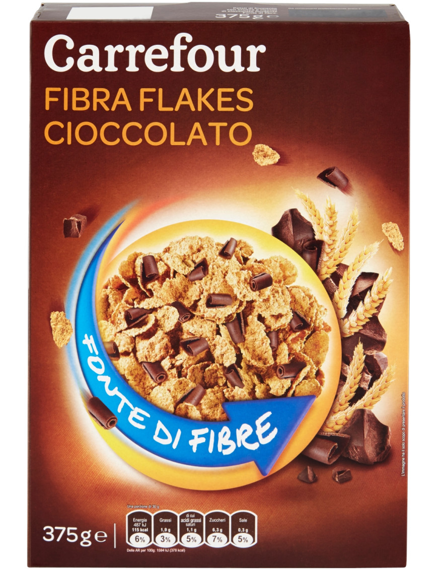 Carrefour Fibra Flakes Chocog.375