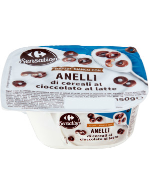 Carrefour Yogurt Intero Bianco Dolce Con Anelli Di Cioccolato gr.150