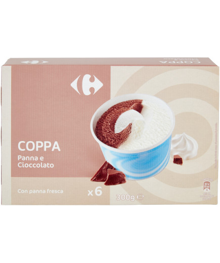 Carrefour Coppette Panna/Cioccolato x6 gr.300