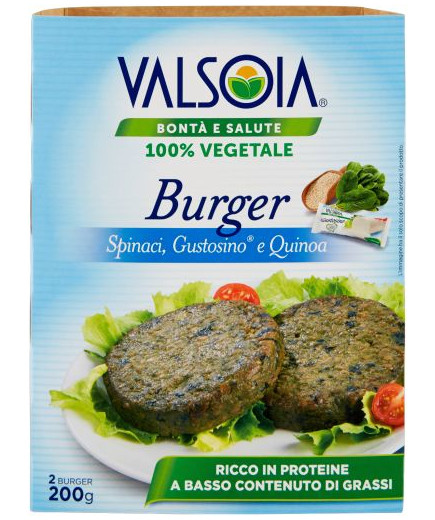 Valsoia Burger Vegetale Spinaci, Gustosino e Quinoa gr.100X2
