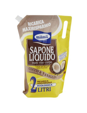 Mil Mil Sapone Liquido Busta Cocco & Vaniglia Busta Maxi lt.2