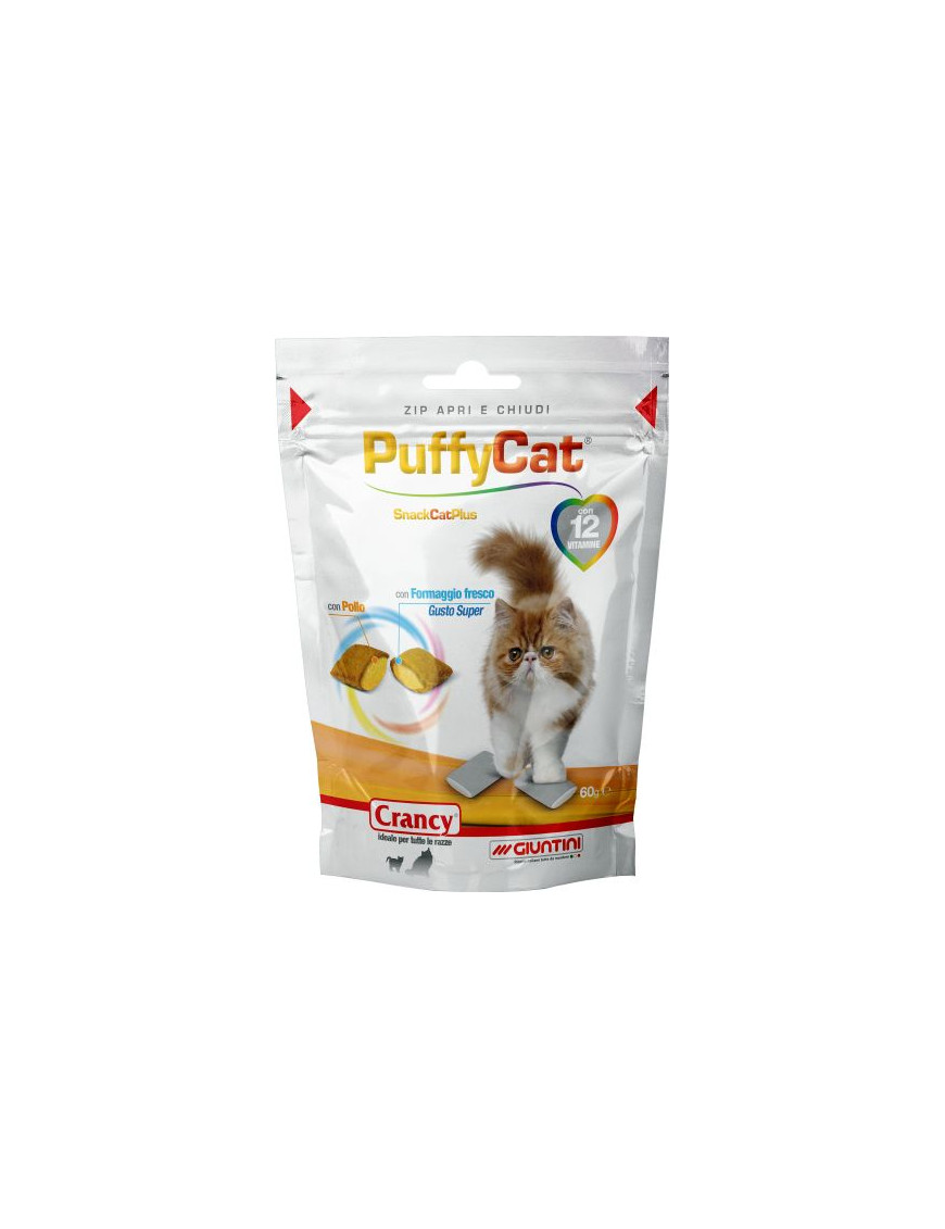 CRANCY PUFFY CAT GR60 SNACK POLLO-FORMAGGIO FRESCO