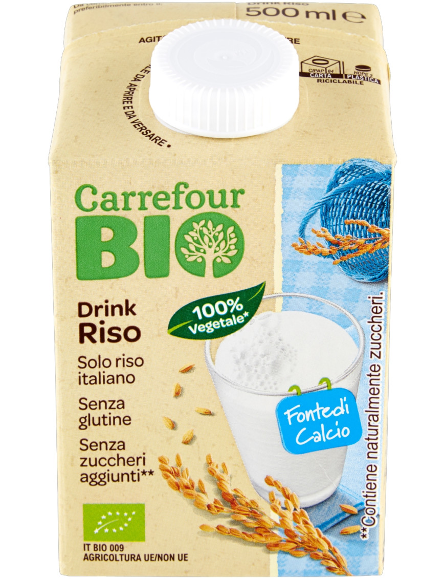 Carrefour Drink Riso/Calcio BIO  ml.500