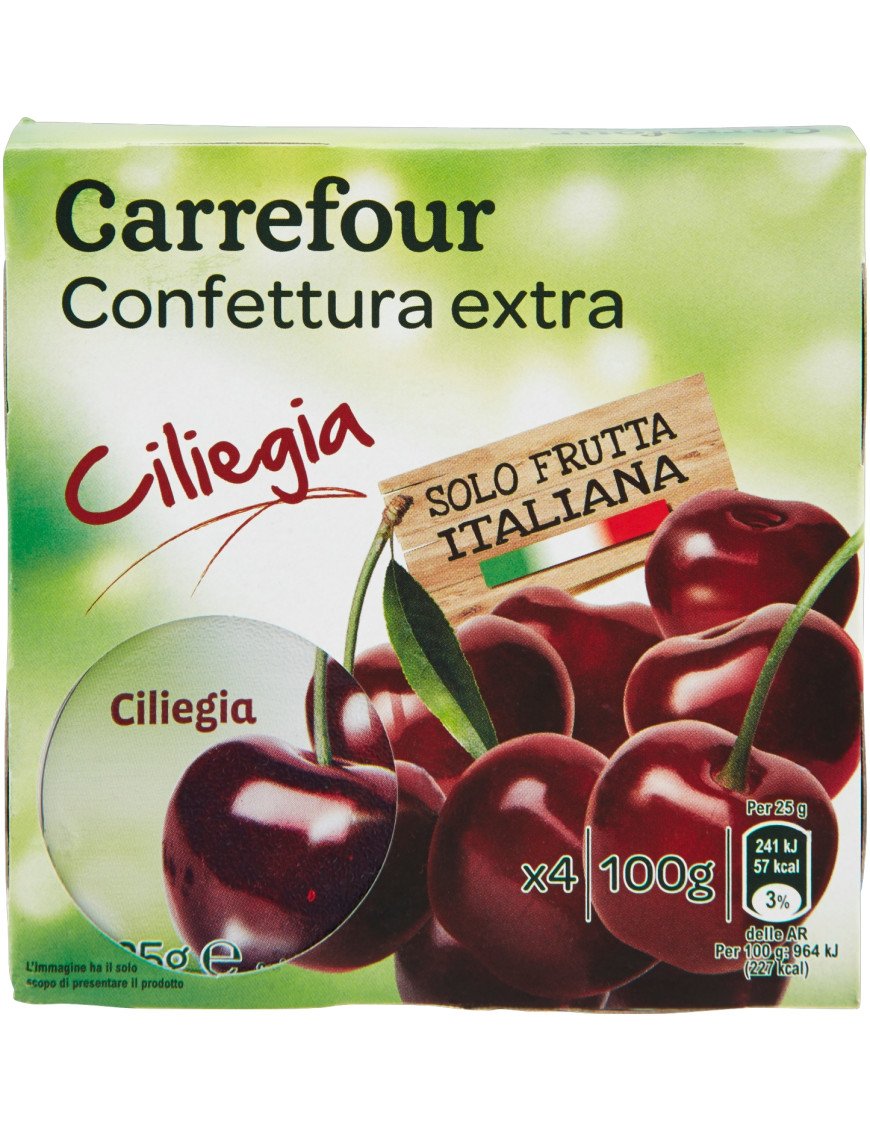 Carrefour Confettura Extra Monodose Ciliegie gr.25X4