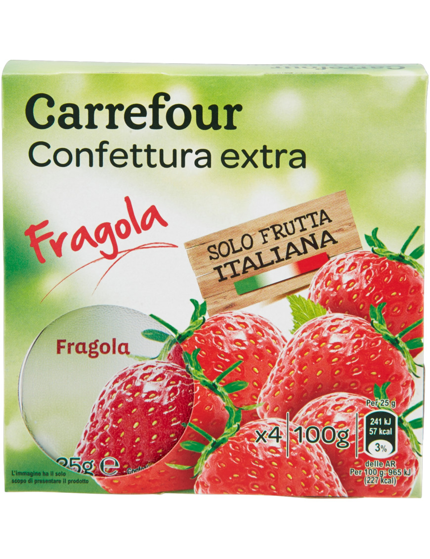 Carrefour Confettura Extra Monodose gr.25 X4 Fragole