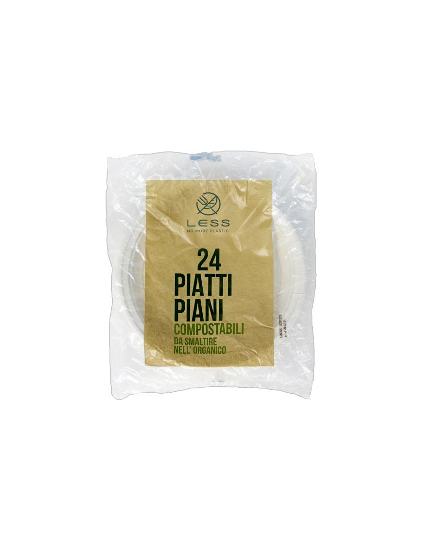 BIO  Less Piatti Piani Compostabili pz..x24