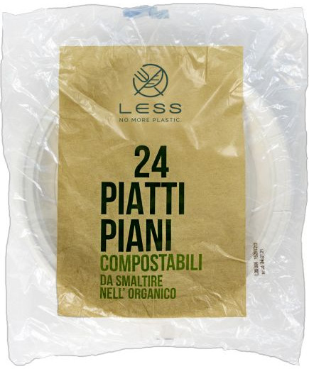 BIO  Less Piatti Piani Compostabili pz..x24