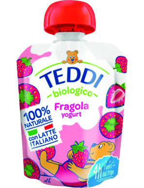 SCALDASOLE YOGURT TEDDY BIO POUCH G.85 FRAGOLA