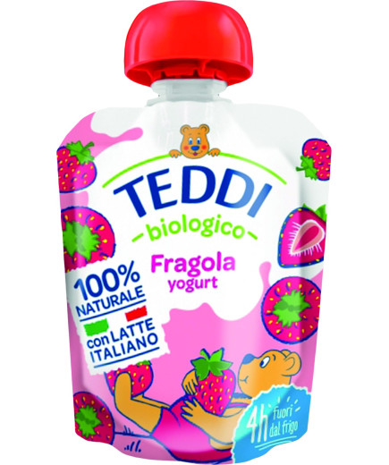 SCALDASOLE YOGURT TEDDY BIO POUCH G.85 FRAGOLA