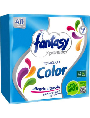 Fantasy Tovagliolo Azzurro 2 veli 38X38 cm X40 pz.