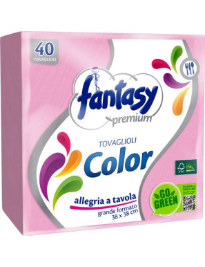 Fantasy Tovagliolo 38X38 Rosa 40 Pezzi 2Veli