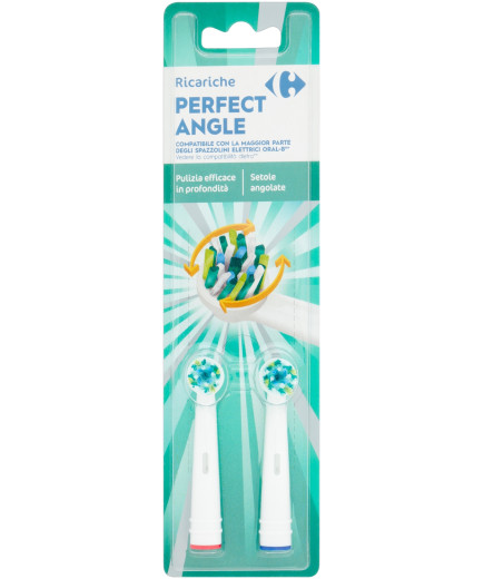 Carrefour Testine Perfect Angle X2(Compatibile Elettrico Oral B.)