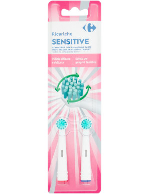 Carrefour Testine Sensitive X2 Compatibili Elettrico Oral B