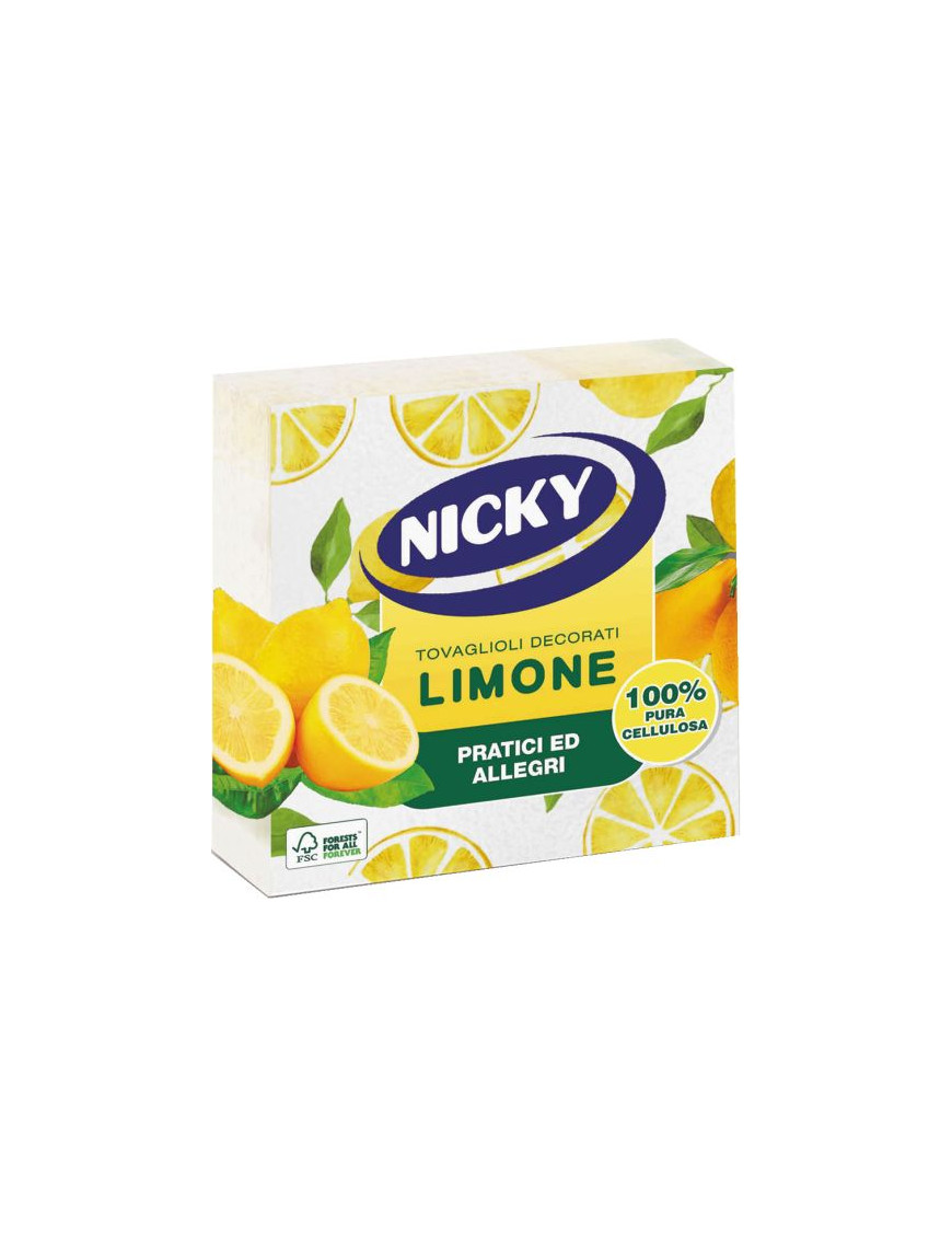 NICKY TOVAGLIOLI DECORATI LIMONE 38X38 2 VELI X35 PZ.