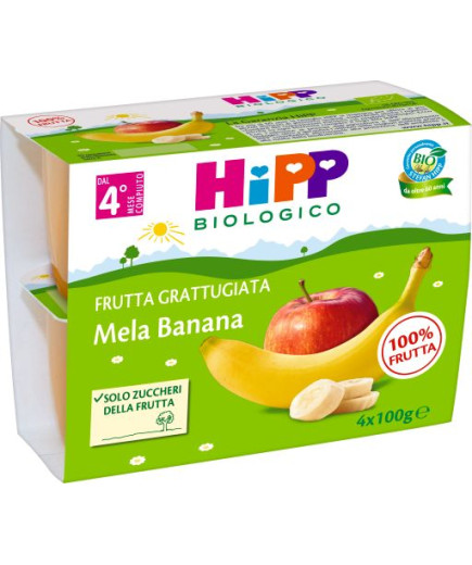 HIPP FRUTTA GRATTUGGIATA MELABANANA 4X100G