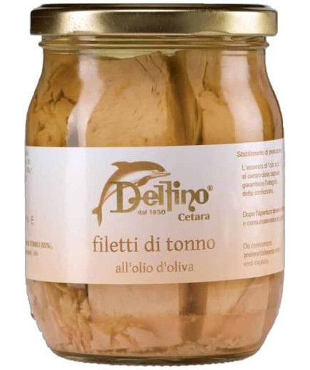Delfino Filetti Tonno O.O. gr.275 Vaso In Vetro ml.314