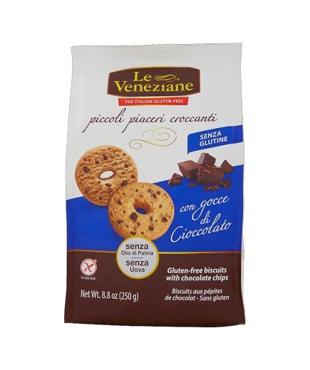 Le Veneziane Biscotti Con Gocce Di Cioccolato Senza Glutine gr.250