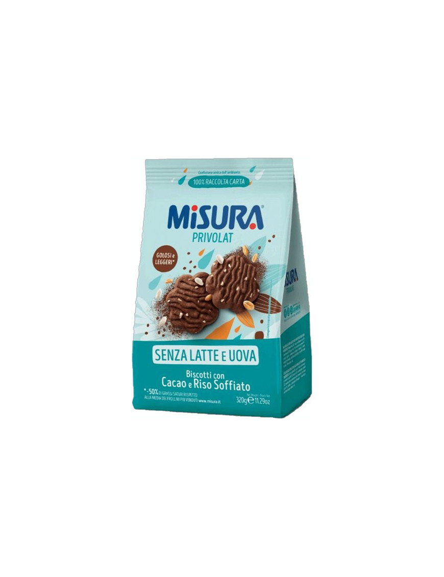 Misura Privolat Biscotti Riso Soffiato E Cacao gr.290 Senza Olio Di Palma