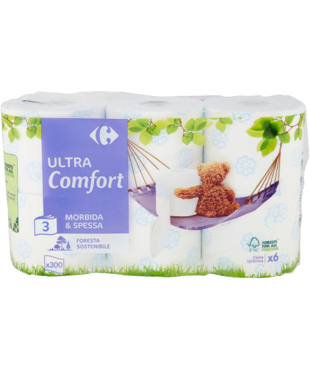 Carrefour Carta Igienica Ultra Comfort 3 Veli X6 Rotoli
