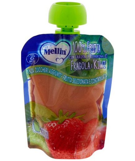 MELLIN POUCH FRAGOLA KIWI 100%FRUTTA SENZA ZUCCHERI