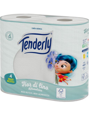 Tenderly Carta Igienica Fior Di Lino 4 Rotoli 2 Veli