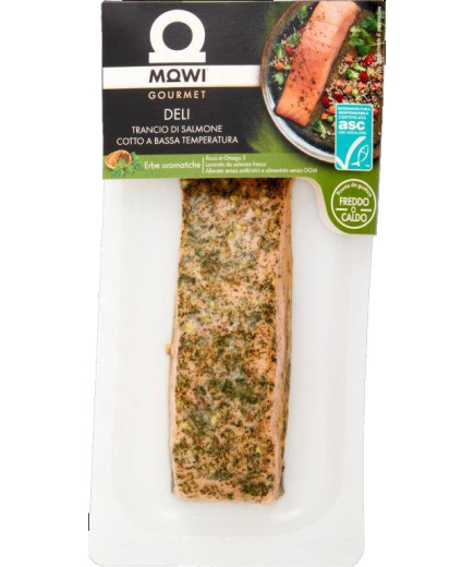 Mowi Trancio Salmone Cotto a Bassa Temperatura Con Erbe Aromatiche gr.125