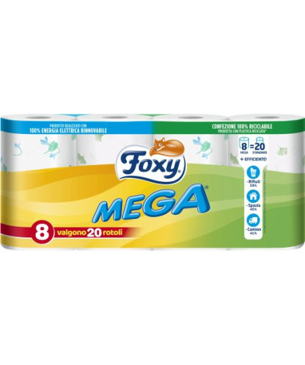 FOXY CARTA IGIENICA MEGA ROTOLONI X8 2 VELI