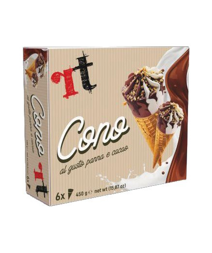 RT  CONO GELATO CACAO/PANNA X6 GR.450