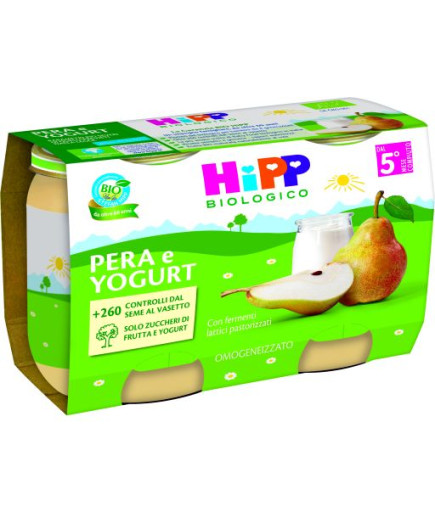 HIPP MERENDE DI FRUTTA PERA E YOGURT 2X125G