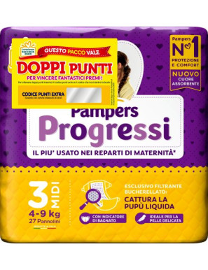 PAMPERS PROGRESSI MIDI PZ.27 (4-9KG) PANNOLINI