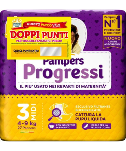 PAMPERS PROGRESSI MIDI PZ.27 (4-9KG) PANNOLINI