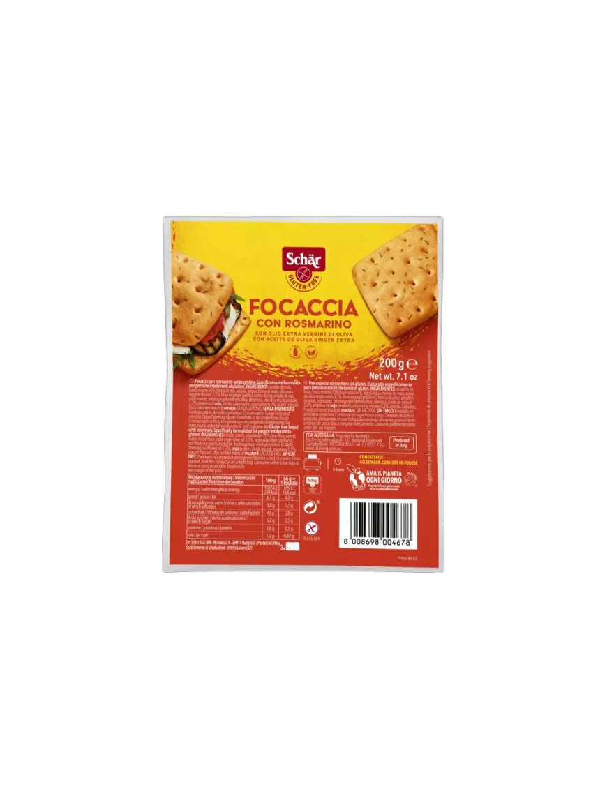 SCHAR FOCACCIA G.200 C/ROSMARINO S/GLUTINE