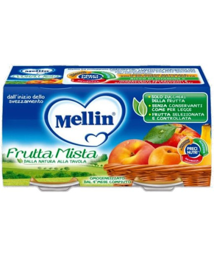 Mellin Omogeneizzato Frutta Mista gr.100 X2 Progressi