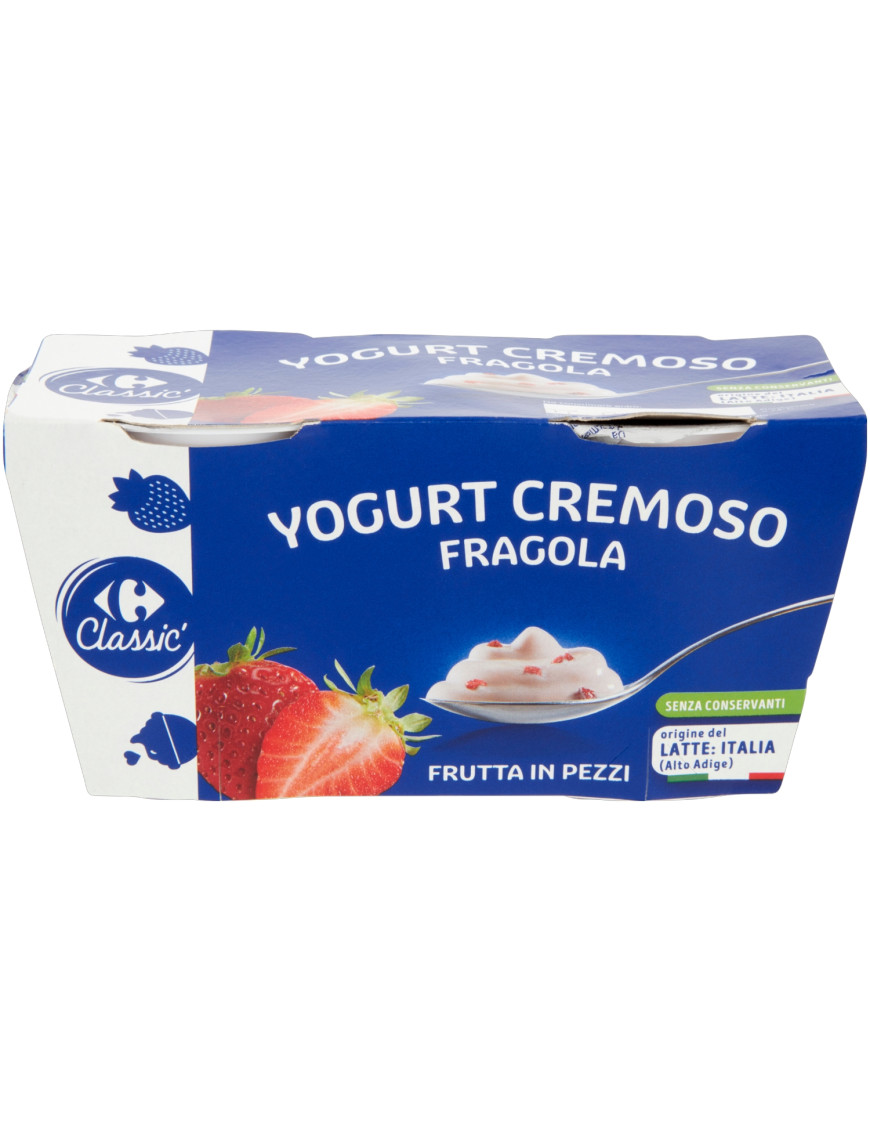 Carrefour Yogurt Intero Fragola gr.125X2