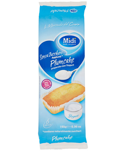 Midi Plumcake S/Zucchero Allo Yogurt gr.198 (6Pz) Vasch.