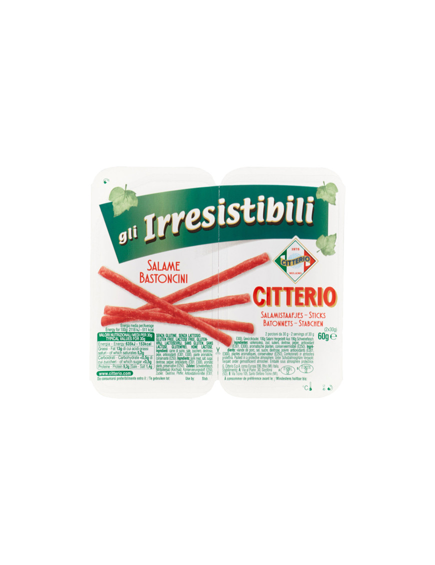 "Citterio Bastoncini Di Salame ""Gli Irresistibili"" gr.60"