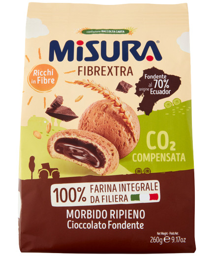 MISURA BISCOTTI G.260 FIBREXTRA CIOCCOLATO RIPIENI