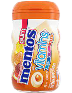 Perfetti Mentos Vitamin Gum Citrus