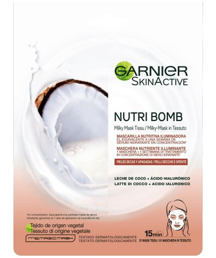 Garnier Maschera Nutri Bomb Illuminante Latte Cocco Pelli Secche