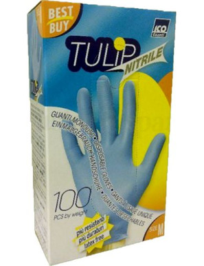 Ico Guanti Tulip Mono Nitrile Senza Polvere Medium 100Pz