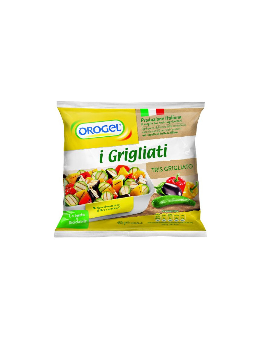 Orogel Tris Grigliato Surgelato Peperoni/Zucchine/Melanzane gr.450