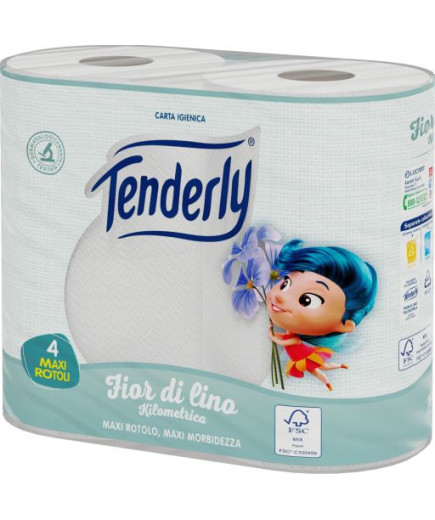 Tenderly Carta Igienica Fior Di Lino 4 Rotoli 2 Veli